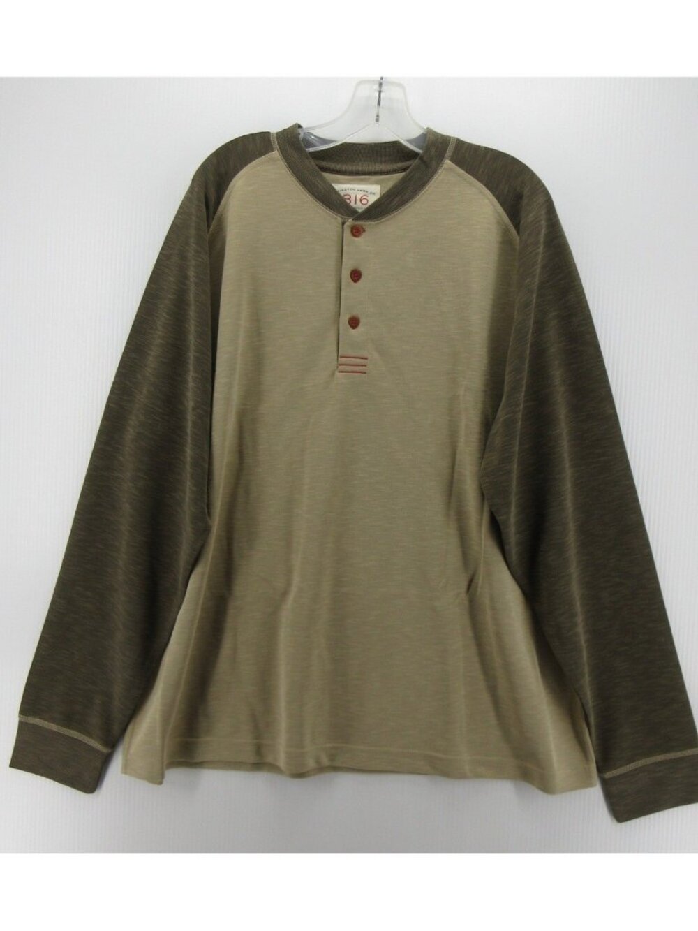 Remington Shirt XXL Green Henley Pullover Colorblock Raglan Knit NEW